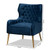 Baxton Studio Nelson Navy Blue Velvet Gold Metal Armchairs