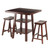 Winsome Orlando Walnut 3pc High Table Set with Saddle Seat Counter Height Stools