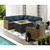 Crosley Bradenton Wicker 5pc Outdoor Sectional Sets with Tucson Fire Table