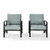 2 Crosley Kaplan Fabric Outdoor Armchairs