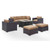 Crosley Biscayne Fabric 7pc Outdoor Sectional Sets with Fire Table