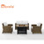 Crosley Bradenton Weathered Brown White Sunbrella 4pc Outdoor Set with Tucson Fire Table