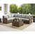 Crosley Bradenton Weathered Brown Gray 5pc Outdoor Sectional Patio Set