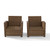 2 Crosley Bradenton Fabric Outdoor Armchairs
