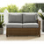 Crosley Bradenton Weathered Brown Gray Outdoor Sectional Right Side Loveseat