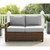 Crosley Bradenton Weathered Brown Gray Outdoor Sectional Left Side Loveseat