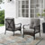 2 Crosley Dahlia Taupe Matte Black Outdoor 2 Armchairs