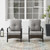 2 Crosley Dahlia Taupe Matte Black Outdoor 2 Armchairs