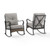 2 Crosley Dahlia Taupe Matte Black Outdoor Rocking Chairs