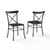 2 Crosley Astrid Matte Black Indoor Outdoor Dining Chairs