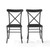 2 Crosley Astrid Matte Black Indoor Outdoor Dining Chairs
