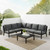 Crosley Clark Charcoal 5pc Outdoor Metal Sectional Sets