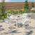LeisureMod Devon White 5pc Outdoor Dining Set