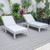 2 LeisureMod Chelsea Outdoor Weathered Grey Chaise Lounge Chair With Cushions