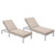 2 LeisureMod Chelsea Outdoor Weathered Grey Chaise Lounge Chair With Cushions