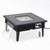 LeisureMod Walbrooke Black Outdoor Patio Square Slats Design Fire Pit Side Tables