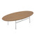 LeisureMod Rossmore Steel Frame Oval Coffee Table