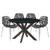 LeisureMod Ravenna Black Metal 5pc Dining Sets