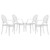 4 LeisureMod Carroll Clear Acrylic Chairs