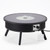 LeisureMod Walbrooke Black Outdoor Patio Round Slats Design Fire Pit Side Tables