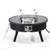 LeisureMod Walbrooke Black Outdoor Patio Round Slats Design Fire Pit Side Tables