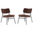 2 LeisureMod Marilane Velvet Accent Chairs With Metal Frame