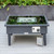 LeisureMod Walbrooke Black Patio Conversation 4pc Seating Sets Square Fire Pit and Tank Holder