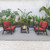 LeisureMod Walbrooke Black Patio Conversation 4pc Seating Sets Square Fire Pit and Tank Holder