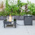 LeisureMod Walbrooke Black Patio Conversation 4pc Seating Sets Square Fire Pit and Tank Holder