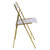 2 LeisureMod Menno Clear Acrylic Gold Base Folding Chairs