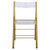 2 LeisureMod Menno Clear Acrylic Gold Base Folding Chairs