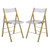 4 LeisureMod Menno Clear Acrylic Gold Base Folding Chairs