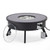 LeisureMod Walbrooke Black Outdoor Patio Round Fire Pit Side Tables
