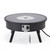 LeisureMod Walbrooke Black Outdoor Patio Round Fire Pit Side Tables