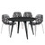 LeisureMod Ravenna Black 5pc Dining Sets