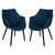 2 LeisureMod Milburn Denim Tufted Denim Lounge Chairs