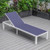 LeisureMod Marlin Patio Chaise Lounge Chairs With White Aluminum Frame