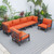 LeisureMod Hamilton Cushion 6pc Patio Conversation Sets