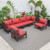 LeisureMod Hamilton Cushion 6pc Patio Conversation Sets