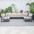 LeisureMod Hamilton Cushion 6pc Patio Conversation Sets