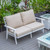 LeisureMod Walbrooke Beige White Outdoor Patio Loveseats