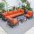 LeisureMod Hamilton Cushion 7pc Patio Conversation Sets with Coffee Table