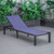 LeisureMod Marlin Outdoor Patio Chaise Lounge Chairs with Square Fire Pit Side Table