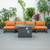 LeisureMod Chelsea 5Pc Patio Set With Fire Pit Tables