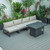 LeisureMod Chelsea 5Pc Patio Set With Fire Pit Tables