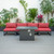 LeisureMod Chelsea 5Pc Patio Set With Fire Pit Tables