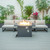 LeisureMod Chelsea 5Pc Patio Set With Fire Pit Tables