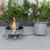 LeisureMod Walbrooke Grey Patio Conversation 4pc Seating Sets Round Fire Pit and Tank Holder