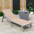 LeisureMod Marlin Black Grey Outdoor Patio Chaise Lounges with Arms and Fire Pit Table