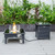 LeisureMod Walbrooke Black Patio Square Fire Pit and Tank Holders with Slats